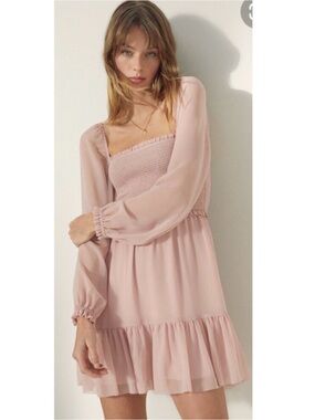 Wilfred Aritzia Blush Pink Tempest Mini Dress NWT